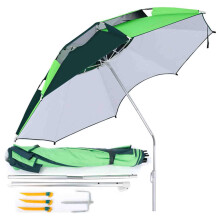 8FT Waterproof Windproof Fishing Umbrella with UV Protection, Foldable Shelter with Ventilation Design