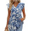 Women's  Blouses, with Ruffle Sleeves, Spring-Sky Blue XL 1