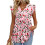 Women's  Blouses, with Ruffle Sleeves, Spring Elegant-Pink M 1