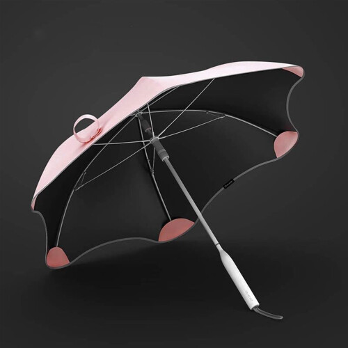 Automatic Folding Windproof Umbrella for Adults, Compact Sunshade with Long Handle, Pink 1