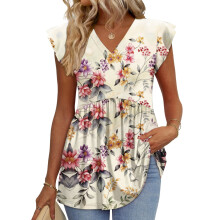 Women's Blouses, with Ruffle Sleeves, Spring Elegant-White L