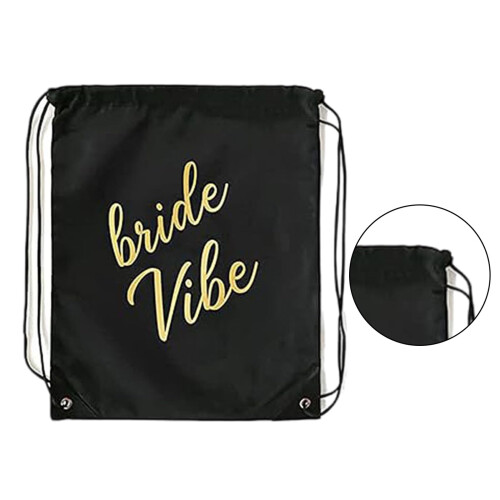 Wedding Drawstring Bag for Bride Gift, Lightweight Bridal Keepsake Backpack, Durable Travel Storage 2