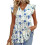 Women's  Blouses, with Ruffle Sleeves, Spring-Sky Blue XL 1