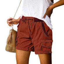 Women's Loose-fitting High Casual Four-Pocket-brick red XXXL