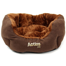 Small Dog Bed in Faux Suede Fur Fleece Cushion