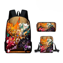Kids School Backpack 3PCS Set with Vivid Shadow Milk Cookie Print and Ergonomic SShaped Straps
