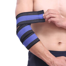 Elastic Elbow Support Brace Adjustable Fit Breathable Band for Basketball Tennis Gym Blue Pair