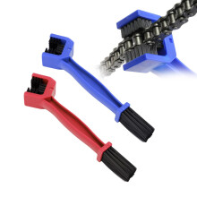 Dual Sided Motorcycle Chain Cleaning Brush Kit, Deep Degreasing Bike Chain Cleaner Tool (Red Blue)