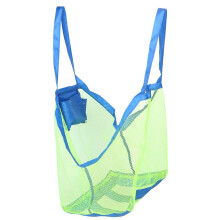 Beach Toy Storage Bag with QuickDrain Mesh, Foldable Lightweight Tote for Kids Sand Play Holidays