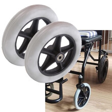 6 Inch Wheelchair Front Caster Wheels, Solid PVC Puncture‑ Tires, Smooth Rolling Replacement Wheels for Walkers and Rollators, Grey