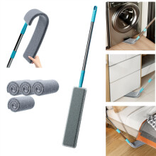 2026 Upgraded Retractable Gap Dust Cleaner with Extension Pole, Flat Under Appliance Duster with 4 Reusable Microfiber Cloths