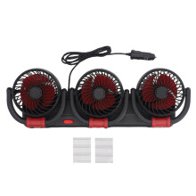 24V Triple Head Car Fan with Phone Holder, Adjustable Speed Truck Cabin Cooling Fan for SUV RV