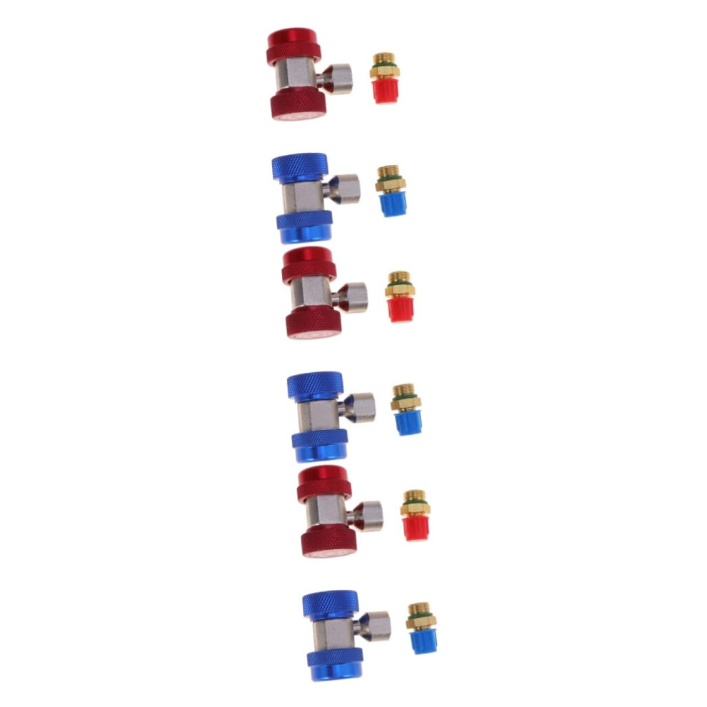 6Pcs Ac Quick Coupler Set, Hvac Connector Adapter For Air Conditioner Hose, Colorcoded Leakucing Design Red/Blue 9073542101260