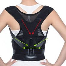 Adjustable Posture Corrector for Women and Men, Breathable Back Support Brace with Shoulder Straps, Black S