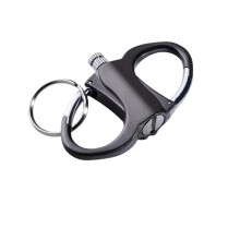 2 Pack Refillable Kerosene Keychain Lighters Black, Adjustable Flame Zinc Alloy for Outdoor Camping