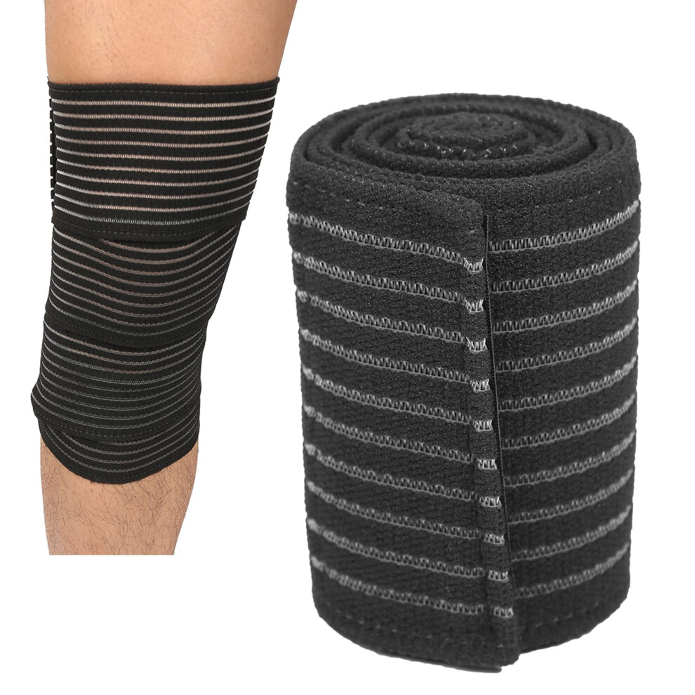 Adjustable Knee Compression Sleeve Support Brace for Running and Weightlifting, Breathable QuickDry Fabric Black