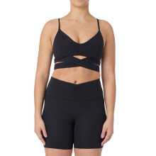 (, ) Skechers Goflex Slim Wrap Bra Polyester Women's Black Sports Bra
