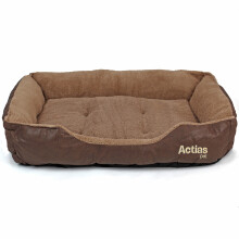 Actiaspet Large Dog Bed in Faux Leather Fur Fleece