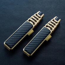 Rechargeable Torch Lighter 2 Pack, Windproof Dual Flame Gold Refillable Butane Lighter for Kitchen BBQ Camping Gifts