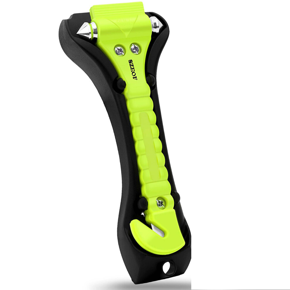 Car Emergency Escape Tool For Kia Rio 20182024, 2In1 Window Breaker Seatbelt Cutter With Tungsten Tip, Green 9330225435389