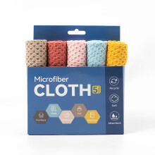 Microfiber Cleaning Cloths 5 Pack Ultra Soft Absorbent Quick Drying Reusable Towels for Kitchen and Car