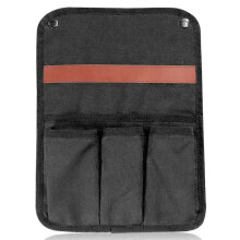 Chair Armrest Organizer with MultiPocket Storage, Durable Stitch Design for Camping and Outdoor Chairs, Black 32x24x2cm
