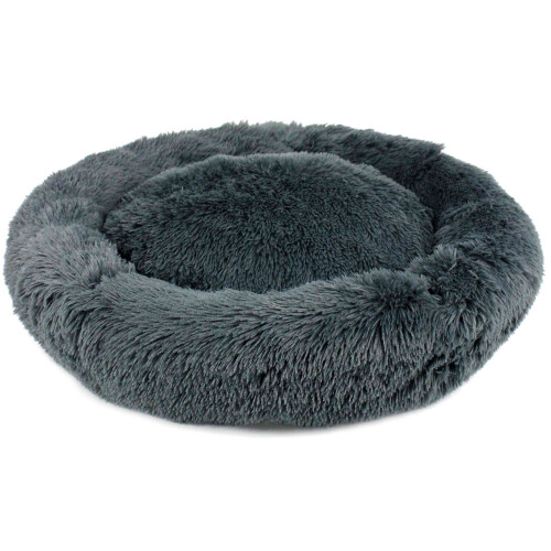 Easipet X-Large Dog Bed Fluffy Donut Cushion in Dark Grey