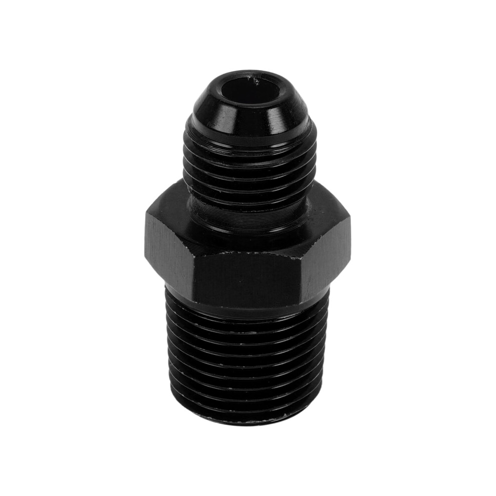 An6 Fuel Line Connector Adapter 3/8 Npt Aluminum Fitting Anodized LeakâResistant Seal Black 9073542102373