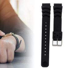 Black Silicone Watch Strap 20mm Waterproof Pin Buckle for Submariner