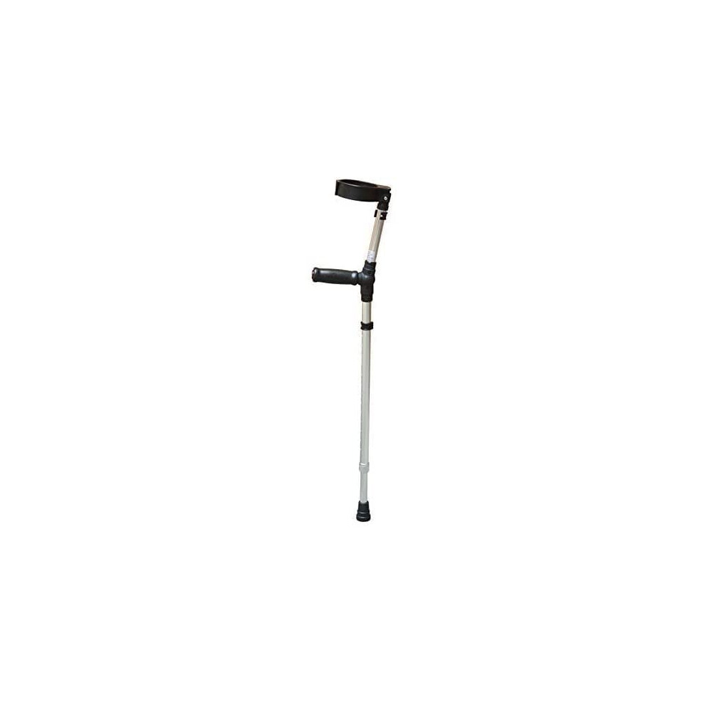 Grey Lightweight Folding Forearm Crutches For Adults, Adjustable Ergonomic Grip, Compact Storage,