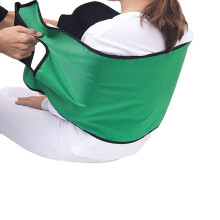 Patient Transfer Sling for Elderly Care with Widened Back Support and Reinforced Lifting Grips