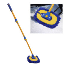 Car Wash Mop with Telescopic Aluminum Handle, Fast Drying Microfiber Brush for Scratch‑Safe Cleaning