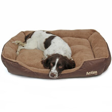 Actiaspet  X-Large Faux Leather Fur Fleece Dog Bed