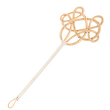 Traditional Rattan Rug Beater Long Handle Dust Remover for Carpets Bedding and Gentle Fabric Care