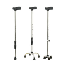 Adjustable Quad Walking Cane with 4Pronged Stable Base, AntiSlip Grip and Ergonomic Handle for Seniors