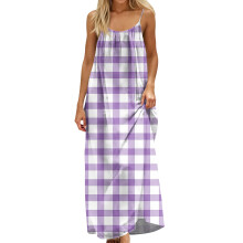 Women Backless Cami Dress, Summer Casual Sleeveless-Purple M