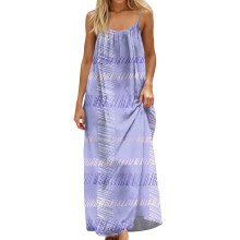Women Backless Cami Dress, Summer Casual Sleeveless-Blue L