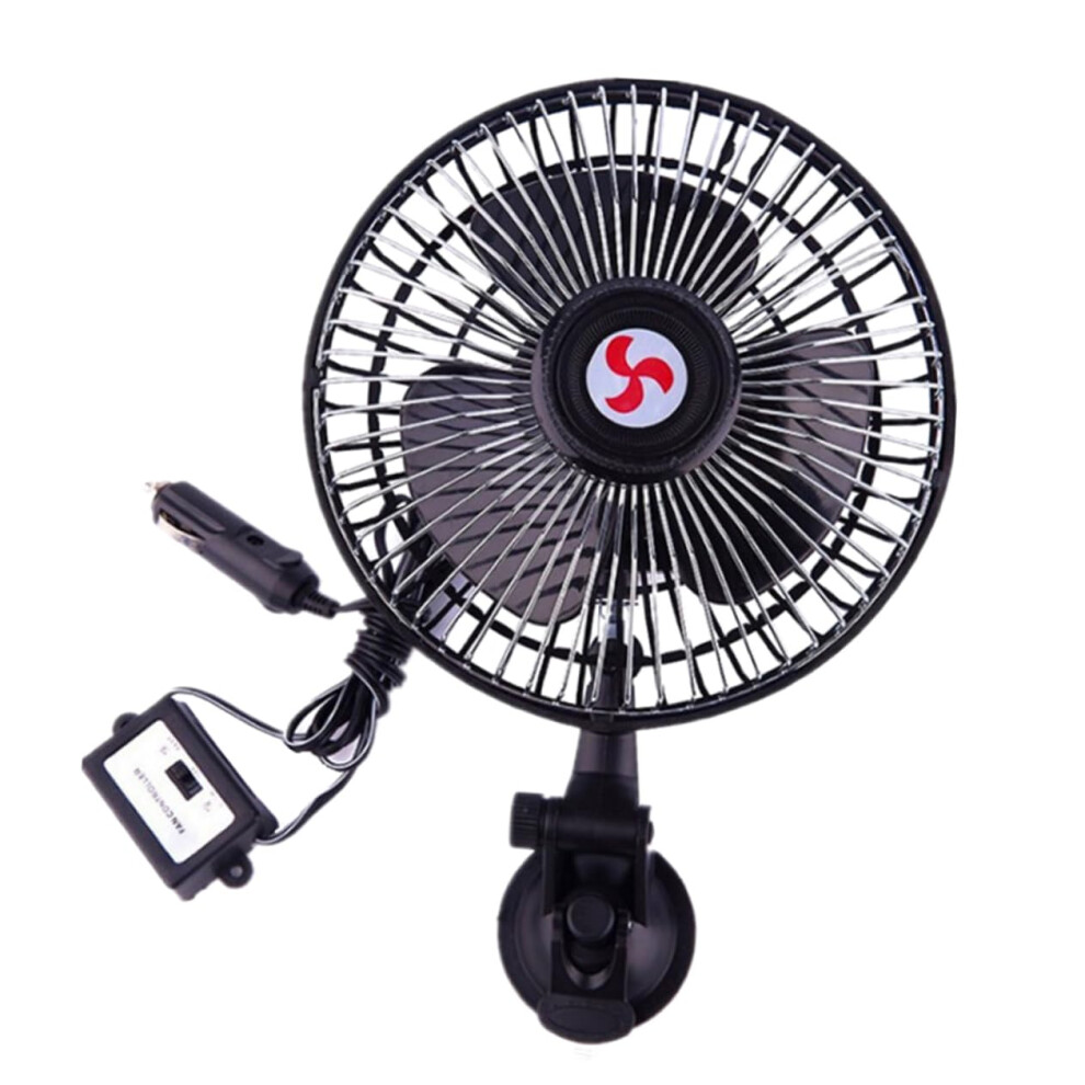 24V Car Cooling Fan With Adjustable Angle Airflow, Quiet Dashboard Fan With Suction Cup Mount For Truck 9351714579940