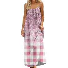 Women Backless Cami Dress, Summer Casual Sleeveless-Pink XXL