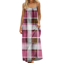 Women Backless Cami Dress, Summer Casual Sleeveless-Fuchsia XXL