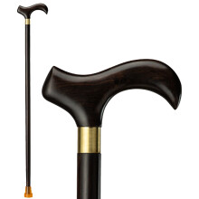 Wood Walking Cane for Seniors, Ergonomic Curved Handle, Lightweight Solid Wood Stick with AntiSlip Tip, 85cm Purple Sandalwood