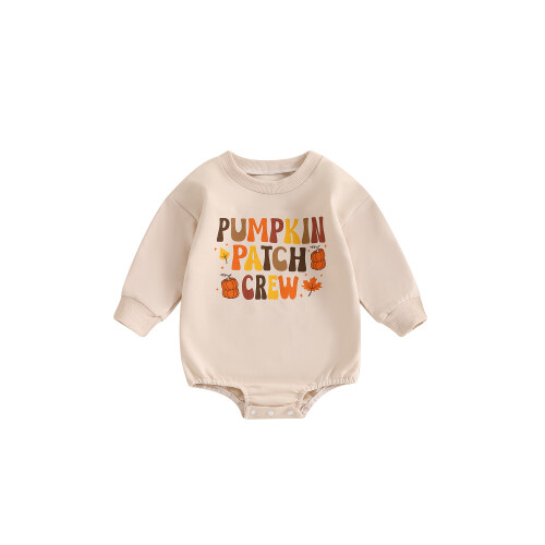 (3-6 Months, Beige) Μωρό Φούτερ Romper για Νεογέννητο