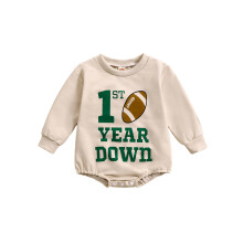 (0-3 Months, Ivory) Baby-Jungen-Fußball-Strampler mit Rugby-Print, lässige Herbstkleidung
