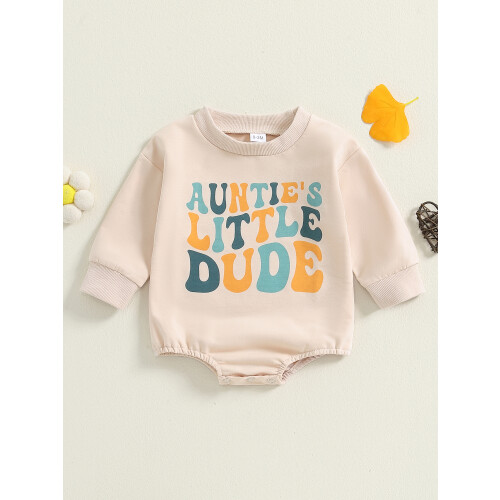 (0-3 Months, Beige) Φόρμα Ολόσωμη για Στάμπα Γράμματα 2