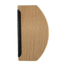 Double Sided Sweater Shaver and Cashmere Comb with Ergonomic Wooden Handle for Clothes and Scarves