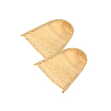 2pcs Mini Rattan Baskets for DIY Crafts, Small Woven Pendant with Smooth Paintable Surface and Natural Texture