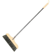 Long Handle Broom for Hardwood Floors, Soft Bristle Floor Brush with Wooden Grip for Pet Hair and Corners
