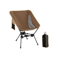 Cadeira de acampamento dobrável ultraleve com bolso lateral, capacidade de 150 kg