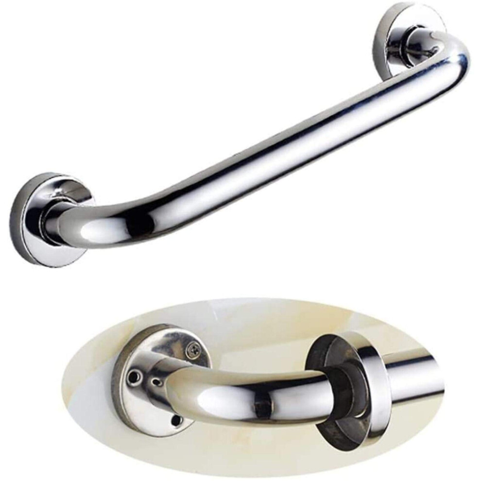 Silver Stainless Steel Shower Grab Bar With Towel Holder, Nonslip Bathroom Safety Handrail For Elderly, 85Cm