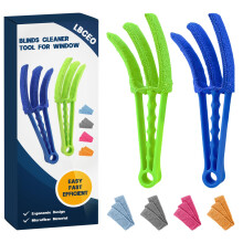 Blind Cleaner Duster Brush 2 Pack with 3Arm Fast Cleaning Washable Microfiber Sleeves for Venetian Blinds and Air Vents